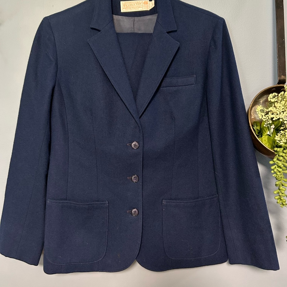 Vintage Pendleton Navy Wool Suit.